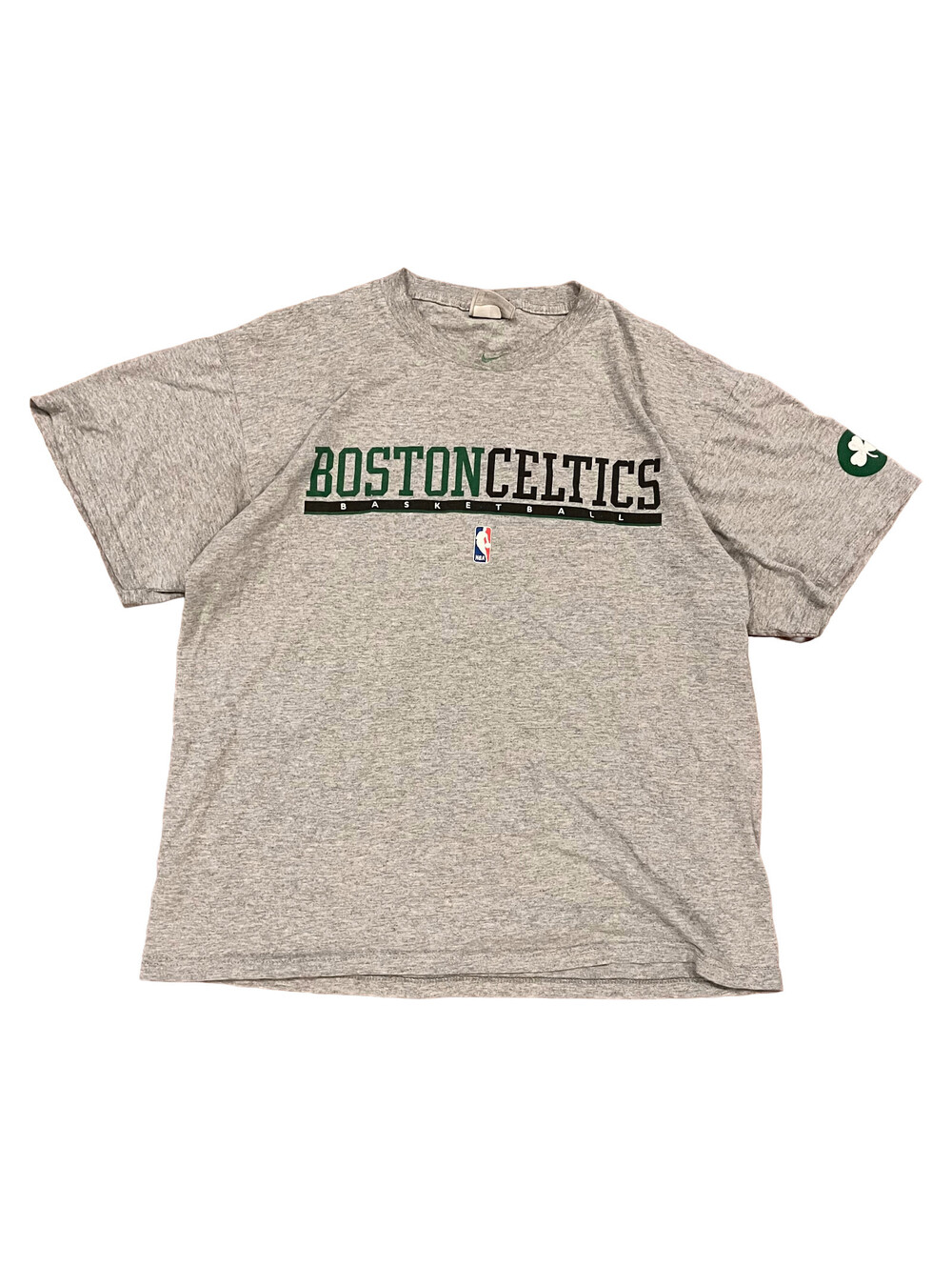 VTG Boston Celtics Shirt Mens Medium Grey NBA Basketball Nike Graphic Tee 90s